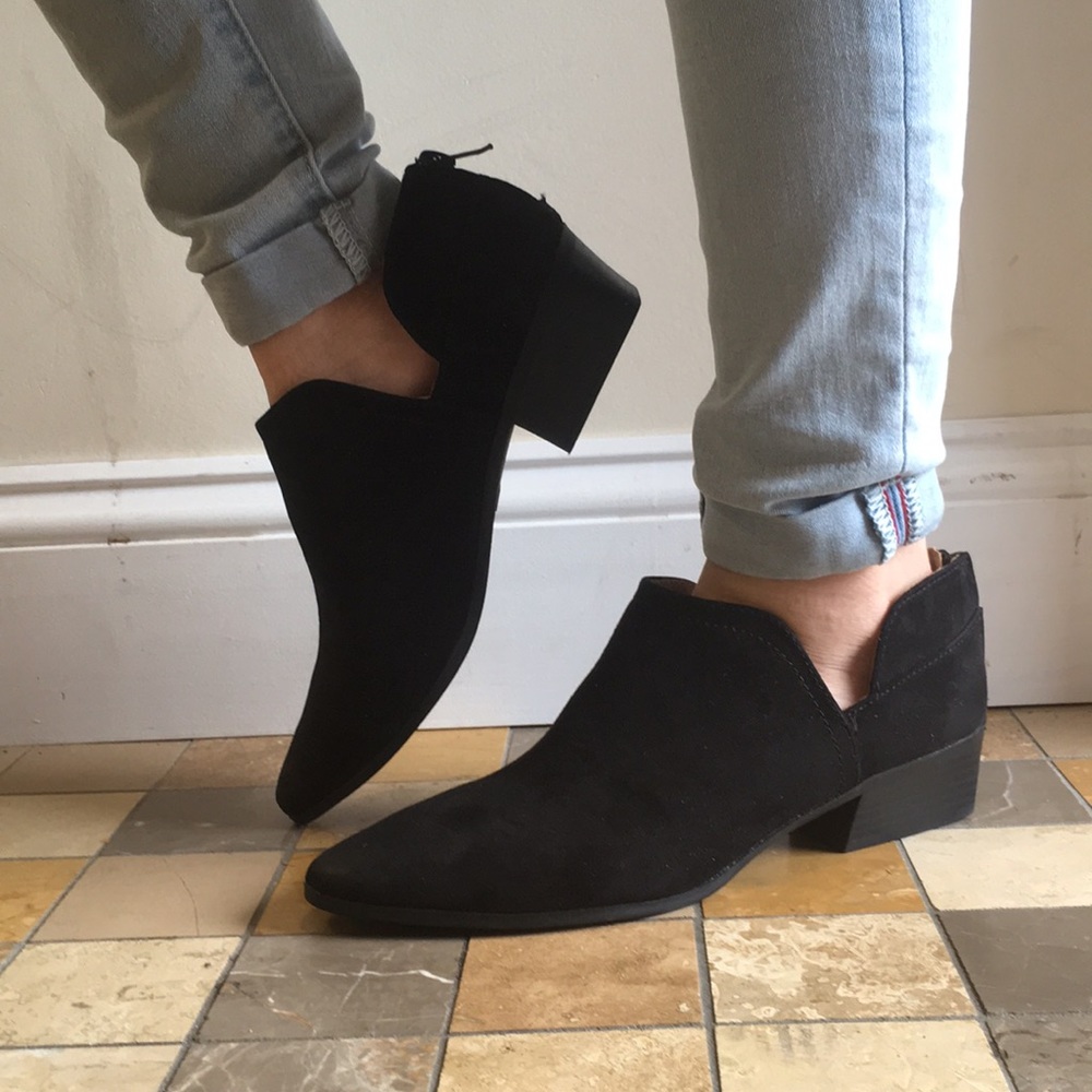 Black suede booties